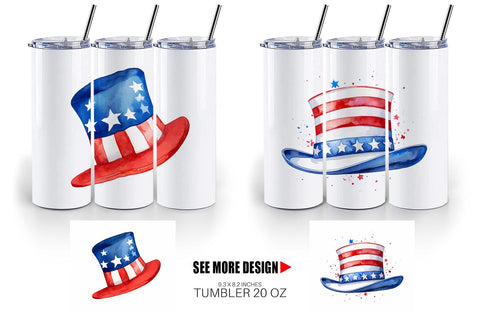 Tumbler Wrap Hat 4th of July Sublimation artnoy 