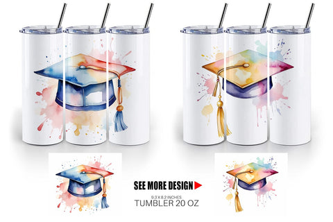 Tumbler Wrap Hat Graduation Sublimation artnoy 