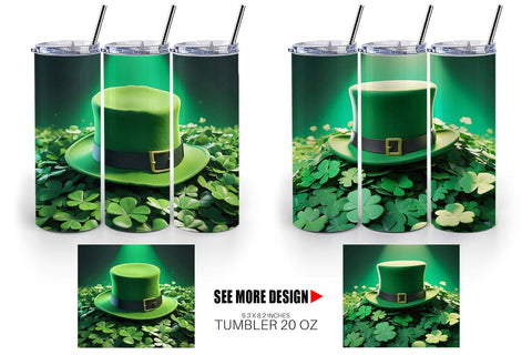 Tumbler Wrap Hat Patrick's Day Sublimation artnoy 