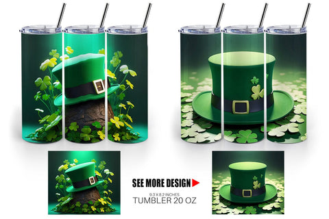 Tumbler Wrap Hat Patrick's Day Sublimation artnoy 