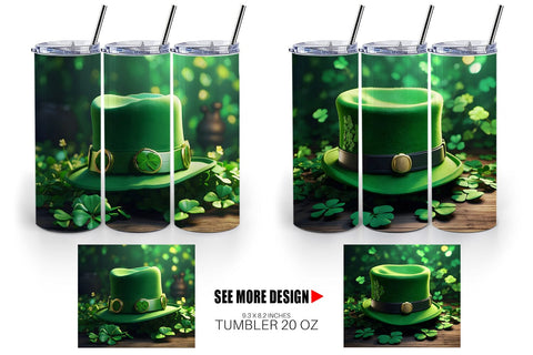 Tumbler Wrap Hat Patrick's Day Sublimation artnoy 
