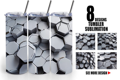 Tumbler Wrap Hexagonal Grid Sublimation artnoy 