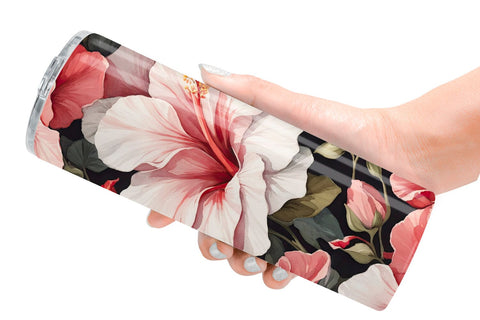 Tumbler Wrap Hibiscus Pattern Sublimation artnoy 