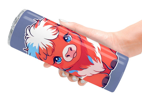 Tumbler Wrap Highland Cow 4th July Sublimation artnoy 