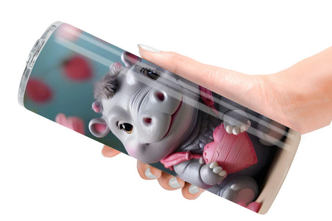 Tumbler Wrap Hippopotamus Valentine Sublimation artnoy 