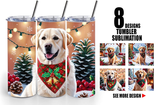 Tumbler Wrap Holiday Dog Christmas Sublimation artnoy 