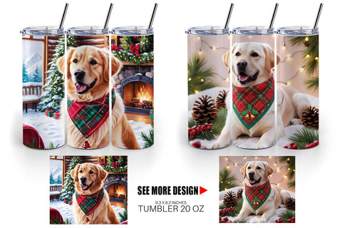 Tumbler Wrap Holiday Dog Christmas Sublimation artnoy 