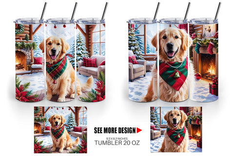 Tumbler Wrap Holiday Dog Christmas Sublimation artnoy 