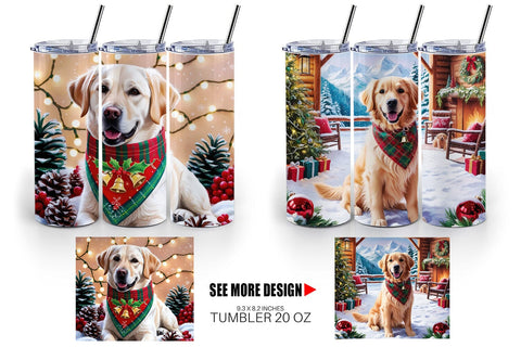 Tumbler Wrap Holiday Dog Christmas Sublimation artnoy 