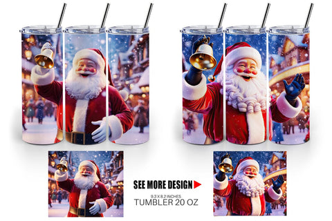 Tumbler Wrap Holiday Santa Claus Sublimation artnoy 
