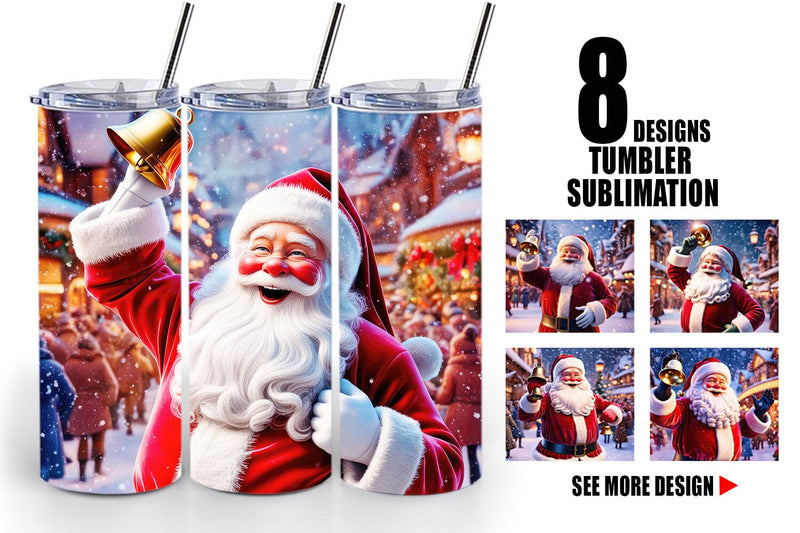 Tumbler Wrap Holiday Santa Claus Sublimation artnoy 