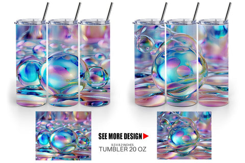 Tumbler Wrap Holographic Bubble Sublimation artnoy 