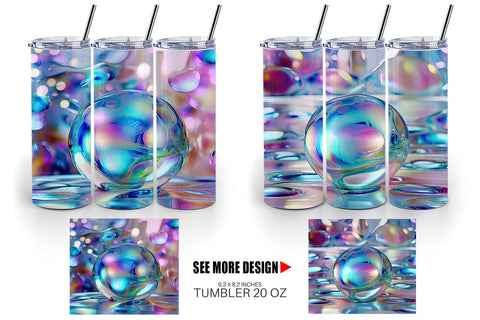 Tumbler Wrap Holographic Bubble Sublimation artnoy 