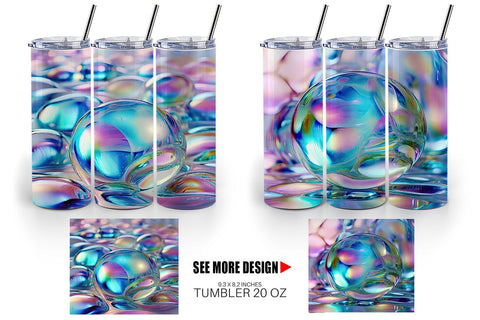 Tumbler Wrap Holographic Bubble Sublimation artnoy 