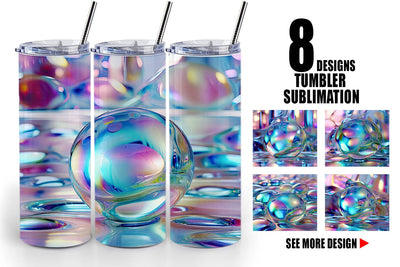 Tumbler Wrap Holographic Bubble Sublimation artnoy 