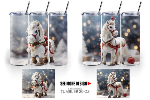 Tumbler Wrap Horse Christmas Sublimation artnoy 