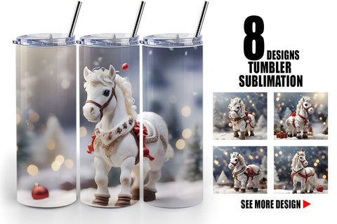 Tumbler Wrap Horse Christmas Sublimation artnoy 