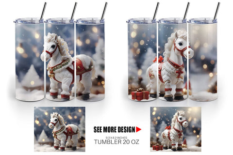 Tumbler Wrap Horse Christmas Sublimation artnoy 