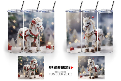 Tumbler Wrap Horse Christmas Sublimation artnoy 
