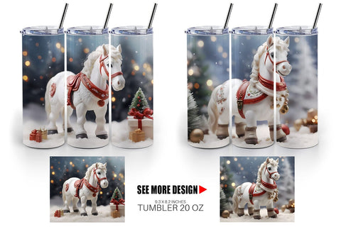 Tumbler Wrap Horse Christmas Sublimation artnoy 