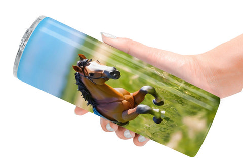 Tumbler Wrap Horse on Summer Day Sublimation artnoy 