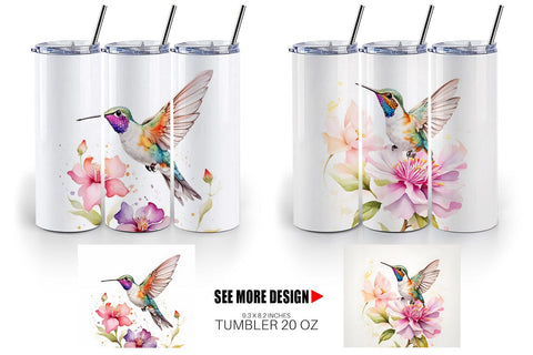 Tumbler Wrap Hummingbird Summer Sublimation artnoy 