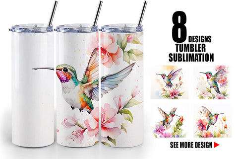 Tumbler Wrap Hummingbird Summer Sublimation artnoy 