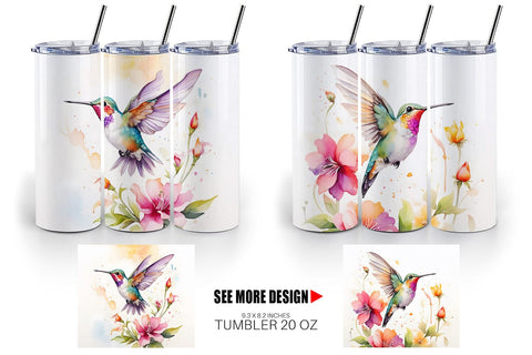 Tumbler Wrap Hummingbird Summer Sublimation artnoy 