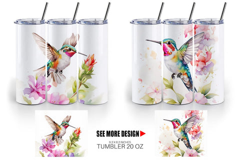Tumbler Wrap Hummingbird Summer Sublimation artnoy 