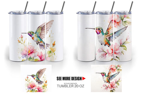 Tumbler Wrap Hummingbird Summer Sublimation artnoy 