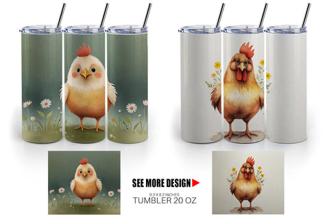Tumbler Wrap Illustration Chicken Sublimation artnoy 
