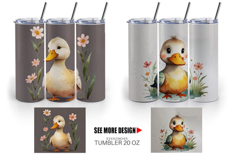 Tumbler Wrap Illustration Duck Sublimation artnoy 