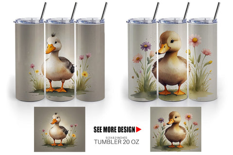 Tumbler Wrap Illustration Duck Sublimation artnoy 