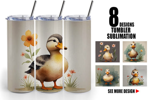 Tumbler Wrap Illustration Duck Sublimation artnoy 