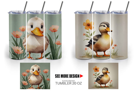 Tumbler Wrap Illustration Duck Sublimation artnoy 