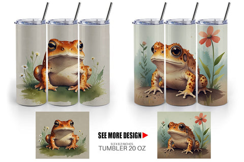 Tumbler Wrap Illustration Frog Sublimation artnoy 