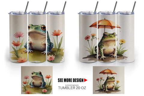 Tumbler Wrap Illustration Frog Sublimation artnoy 
