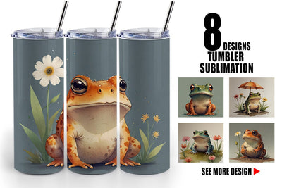 Tumbler Wrap Illustration Frog Sublimation artnoy 