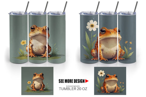 Tumbler Wrap Illustration Frog Sublimation artnoy 