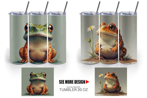 Tumbler Wrap Illustration Frog Sublimation artnoy 