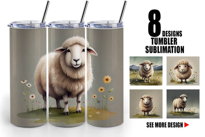 Tumbler Wrap Illustration Sheep Sublimation artnoy 