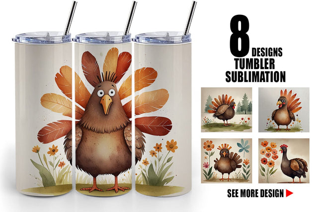 Tumbler Wrap Illustration Turkey Sublimation artnoy 