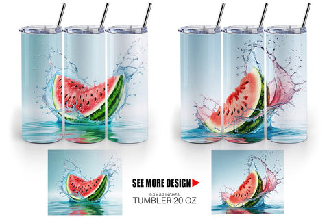 Tumbler Wrap Juicy Watermelon Sublimation artnoy 