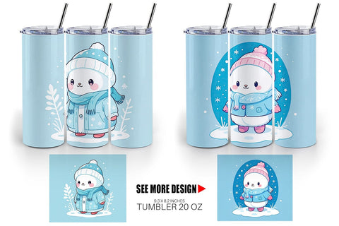 Tumbler Wrap Kawaii Winter Sublimation artnoy 