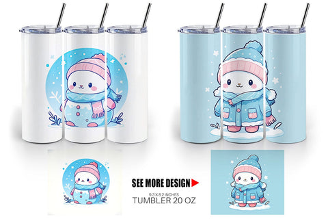 Tumbler Wrap Kawaii Winter Sublimation artnoy 