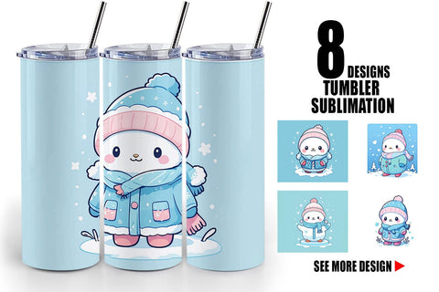Tumbler Wrap Kawaii Winter Sublimation artnoy 