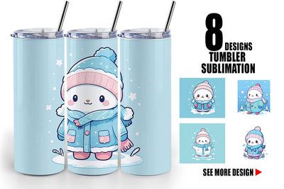 Tumbler Wrap Kawaii Winter Sublimation artnoy 