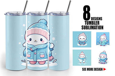 Tumbler Wrap Kawaii Winter Sublimation artnoy 