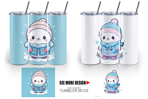 Tumbler Wrap Kawaii Winter Sublimation artnoy 
