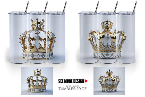 Tumbler Wrap King Crown Gold Sublimation artnoy 